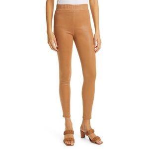 NWT L’AGENCE Rochelle Coated High Waisted Pull On Jeans Hazelnut Brown Size XL